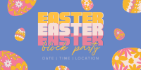 Easter Party Eggs Twitter Post Design