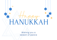 Simple Hanukkah Greeting Postcard Design