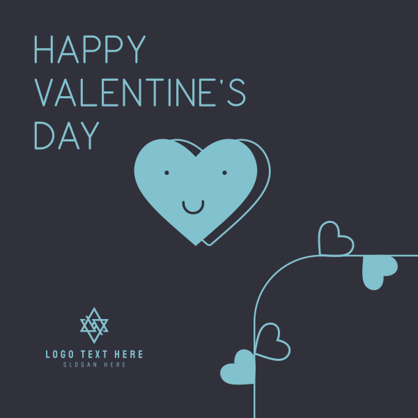 Hearts Day Smiley Instagram Post Design