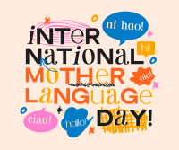 Doodle International Mother Language Day Facebook Post Design