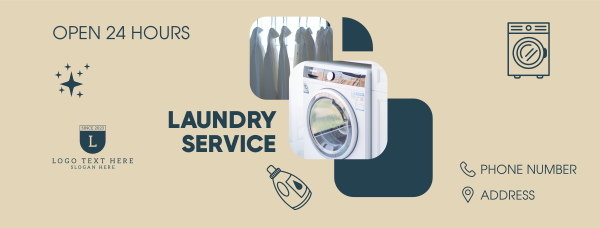 Laundry Shop Service Facebook Cover Design Image Preview