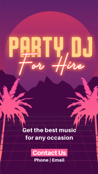 Synthwave DJ Party Service Video Image Preview