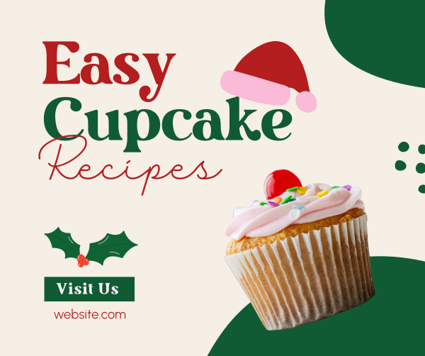 Christmas Cupcake Recipes Facebook Post Design
