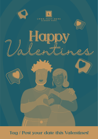 Couple Heart Sign Valentines Day Flyer Design