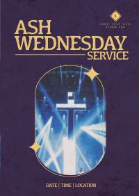 Retro Ash Wednesday Service Flyer Image Preview