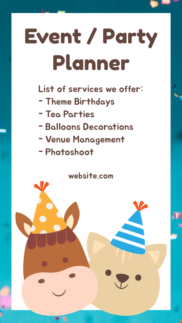 Kids Party Facebook Story Design Image Preview