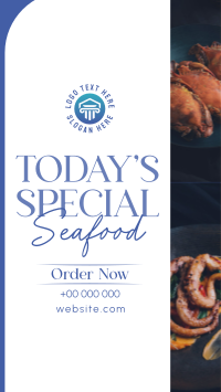 Minimal Seafood Restaurant  Facebook Story Design