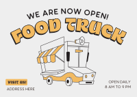 Retro Food Truck Festival Postcard Design