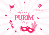 Purim Celebration Postcard Image Preview