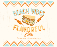Flavorful Bites at the Beach Facebook Post Design