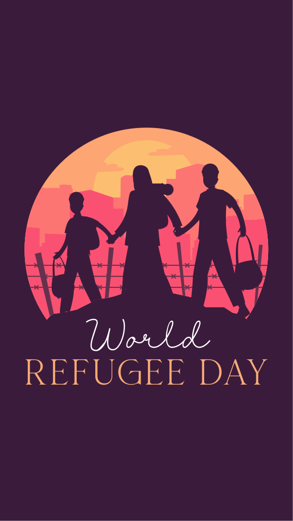 Refugees Silhouette Instagram Story Design