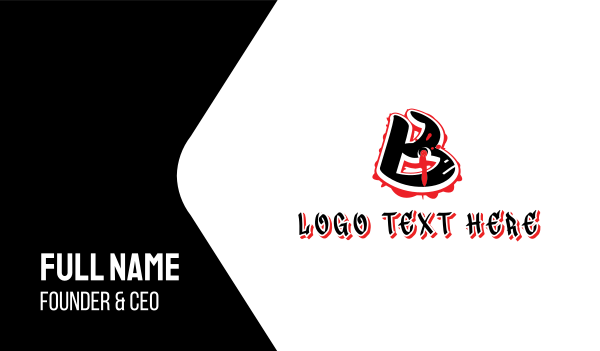 Splatter Graffiti Letter B Business Card Design Image Preview