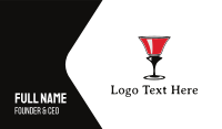 Red Wine Glass Business Card Design