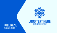 Blue Geometric Snowflake  Business Card Image Preview