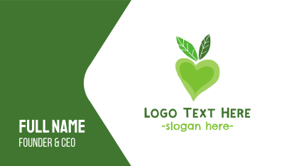 Green Love Business Card Image Preview
