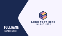 3D Gradient Cube Business Card Image Preview