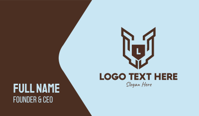 Generic Shield Lettermark Business Card