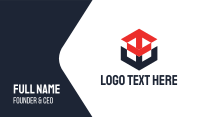 Red Blue Arrow Cube Business Card Image Preview