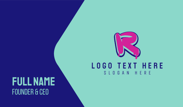 Paint Graffiti Letter R Business Card Design Image Preview
