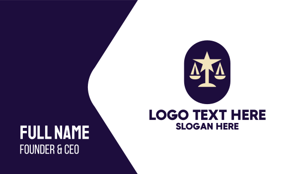Legal Lawyer Scales Star Business Card Design Image Preview