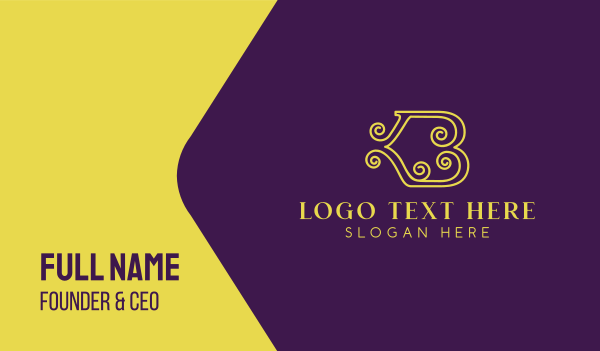Elegant Curl Letter B Business Card Design Image Preview