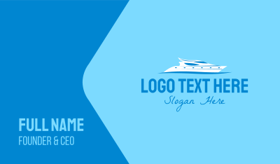 Blue Super Yacht Business Card Image Preview