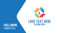Colored Lines Lettermark Business Card Image Preview