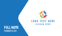 Colored Lines Lettermark Business Card Image Preview