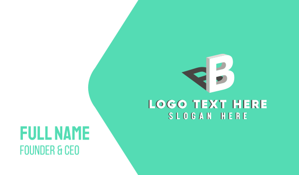 3D Letter B Business Card Design Image Preview