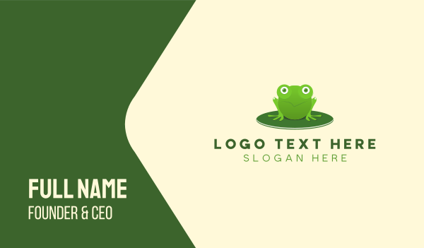 Green Pond Frog Business Card Design Image Preview