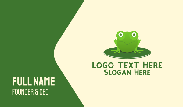 Green Pond Frog Business Card Design