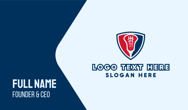Lacrosse Emblem Shield Business Card Design Image Preview