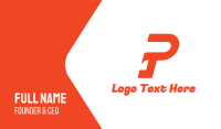 Red Modern Stroke P Business Card Image Preview