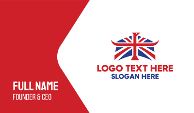 Union Flag Horns Business Card Image Preview