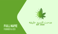 Green Cannabis Sun Business Card Image Preview