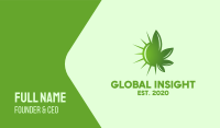 Green Cannabis Sun Business Card Image Preview