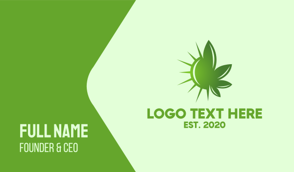 Green Cannabis Sun Business Card Design Image Preview