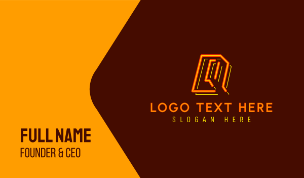 Neon Retro Gaming Letter Q Business Card Design Image Preview