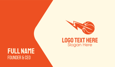 Orange Basketball Lightning  Business Card Image Preview