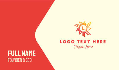 Tropical Sun Lettermark Business Card Image Preview