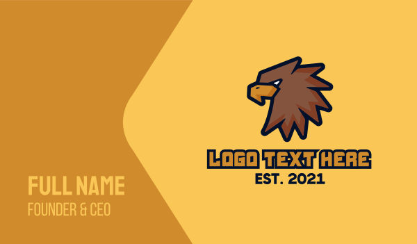 Brown Eagle Mascot Business Card Design
