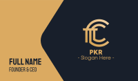 Golden Premium Letter C Column Business Card Image Preview
