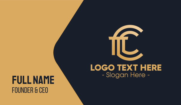 Golden Premium Letter C Column Business Card Design Image Preview