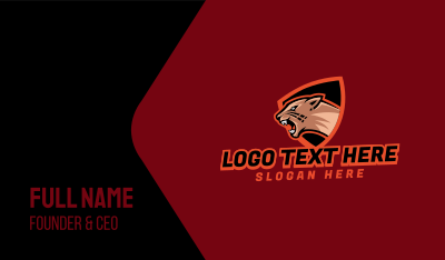 Cougar Shield Sport Mascot Business Card Image Preview