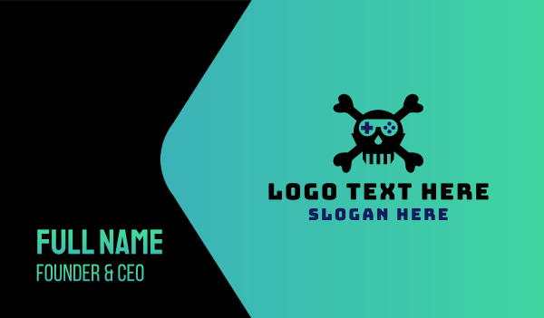 Pirate Skull Gaming Controller Business Card Design Image Preview