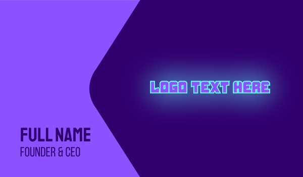 Neon DJ Wordmark Business Card Design Image Preview