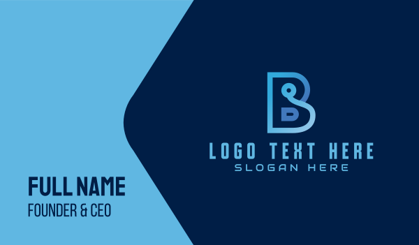 Blue Tech Letter B Business Card Design Image Preview