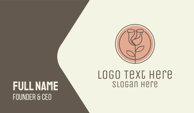 Rose Flower Circle Business Card Image Preview