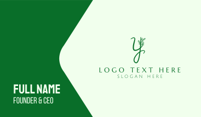 Natural Elegant Letter Y Business Card Image Preview