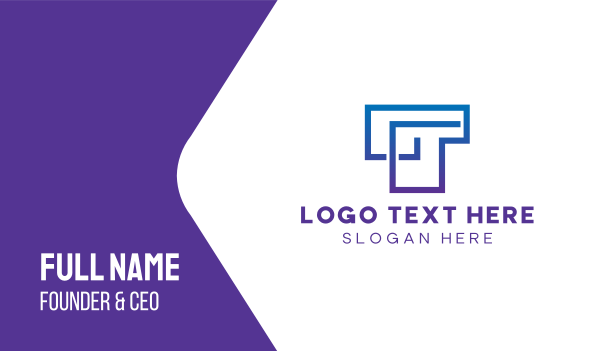 Geometric T Outline Business Card Design Image Preview